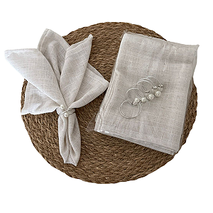 Kit 4 Guardanapos Linhão branco