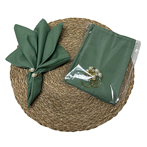Kit 4 Guardanapos Verde menta tricoline