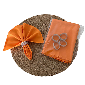 Kit 4 Guardanapos Tricoline laranja