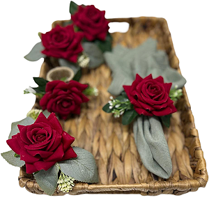 Porta guardanapo Rosa Vermelha