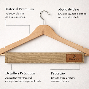 Kit 6 Pçs Tira Vinco para Cabides Cor: Beje