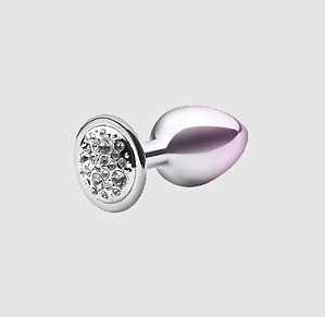Plug Anal de Aço C/ Pedra Cravejada (Disponível P)