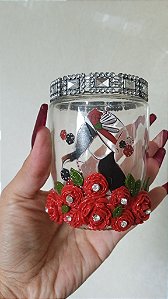 COPO DE VIDRO MARIA NAVALHA PERSONALIZADO COM BISCUIT E STRASS - 1027.