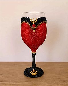 TAÇA DE VIDRO POMBA GIRA COM PERSONALIZADO COM GLITTER -1012