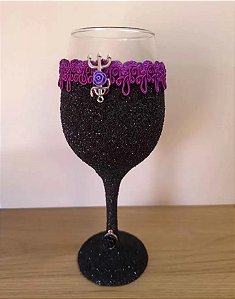 TAÇA DE VIDRO POMBA GIRA MARIA MULAMBO GLITTER - 1014