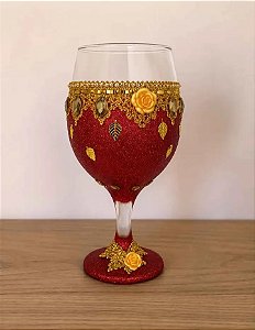 TAÇA De VIDRO POMBA GIRA CIGANA COM GLITTER -1013