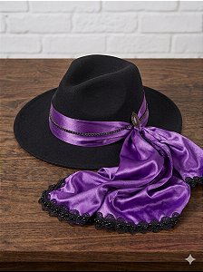 Chapéu Maria Mulambo com Cetim Roxo