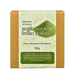 Sabonete de Argila Verde - Controle de Oleosidade, Acne e Limpeza da Pele
