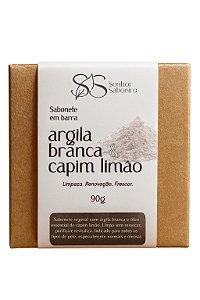 Sabonete de Argila Branca - Clareamento de Manchas, Hidratante, Suavidade, Controle de pH