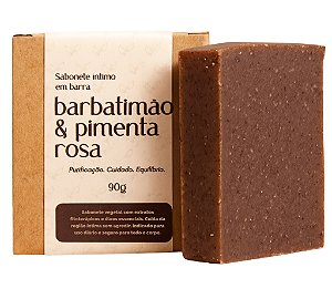 Sabonete Íntimo de Barbatimão e Pimenta Rosa - Regula pH, Hidratante, Antifúngico Natural