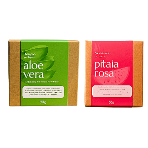 Kit Shampoo Aloe Vera e Condicionador de Pitaia - Hidratação, Anti Queda, Anti Caspa - Cabelos Secos/Normais