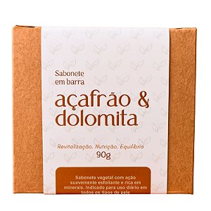 Sabonete de Açafrão e Dolomita com Karité e Óleos Essenciais - Depilatório, Clareador e Hidratante