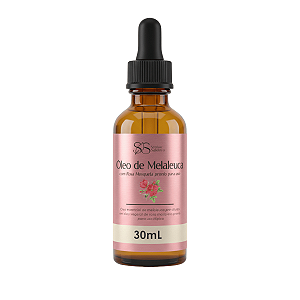 Óleo Essencial de Melaleuca com Rosa Mosqueta 30mL - Potente Clareador de Manchas, Estrias e Celulites