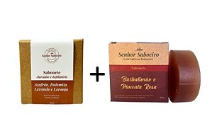 Kit Sabonete Açafrão Depilatório + Sabonete Íntimo Feminino de Barbatimão - Os mais vendidos