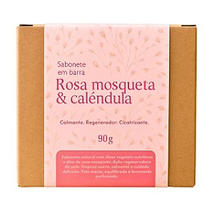 Sabonete de Rosa Mosqueta e Calêndula - Hidratante, Calmante e Brilho Natural da Pele