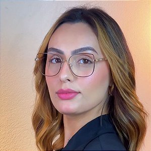 Armação Para óculos de Grau Preto com Dourado Luciana