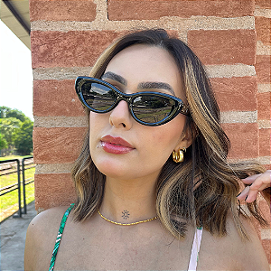 Óculos de sol feminino gatinho preto