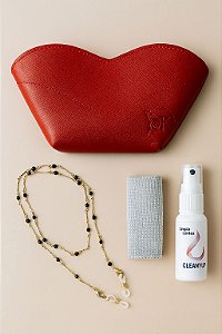 Kit salva óculos + case + limpa lentes
