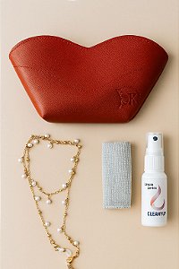 Kit salva óculos + case + limpa lentes
