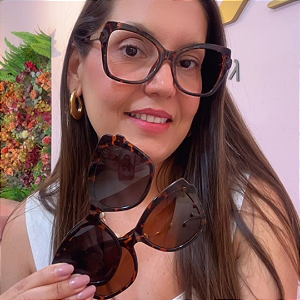 Armação para óculos de grau 3 em 1 tartarugado Duna - ideal para multifocal