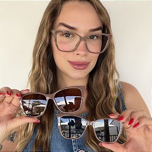 Óculos Clipon 3 em 1 Yara – cor nude | Compatível com Multifocal