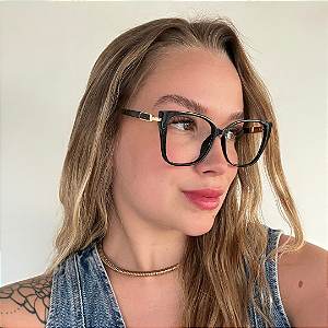 Armação para óculos de grau 2 em 1 clipon Preto Isaura