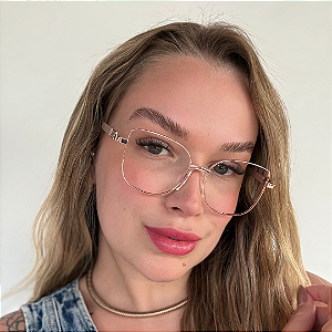 Armação para óculos de grau clipon 2 em 1 Sofia dourado