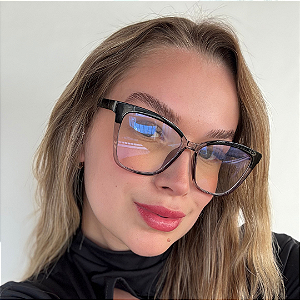Armação para óculos de grau clipon 2 em 1 translucido Preto Aurora