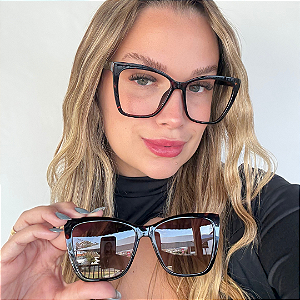 Clipon Adele Marrom + óculos de maquiagem