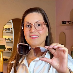 Óculos Clipon Maya marrom translucido 2 em 1 – Ideal para Rosto Redondo e Multifocal