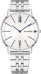 Relógio Tommy Hilfiger masculino de quartzo com pulseira de aço inoxidável, prata (modelo: 1791511)