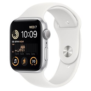 Apple Watch SE com pulseira esportiva 44mm.