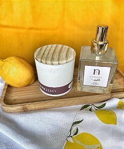 KIT COMPLETO COLEÇÃO GLAMOUR (BANDEJA + VELA + HOME SPRAY)