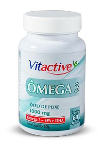 Ômega 3 Óleo de Peixe 1000 MG 60 Cápsulas Vitactive