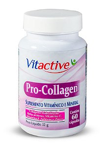 Pro-Collagen Cápsulas - Colágeno com Vitaminas e Minerais Vitactive