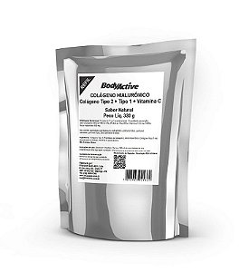 Ácido Hialurônico com Colágeno Tipo 2 Tipo 1 e Vitamina C em Pó 330 G Bodyactive