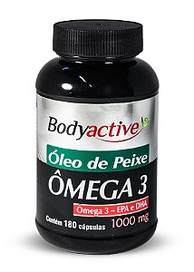 Ômega 3 Óleo de Peixe 1000 MG 180 Cápsulas Bodyactive