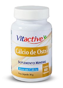 Cálcio De Ostra 500 mg 60 Cápsulas Vitactive