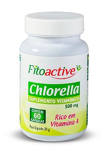 Chlorella (Clorela - Clorella) 500 mg 60 Cápsulas Fitoactive