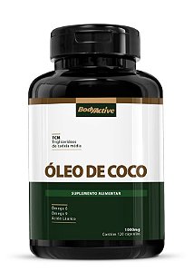 Óleo de Coco Extra Virgem 1000 MG 120 Cápsulas Bodyactive