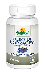 Óleo de Borragem 500 mg 60 Cápsulas Só Natural