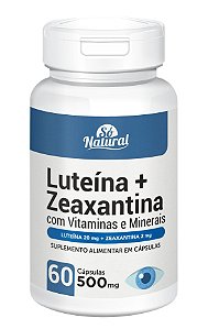 Luteína + Zeaxantina com Vitaminas e Minerais 500 mg 60 Cápsulas Só Natural