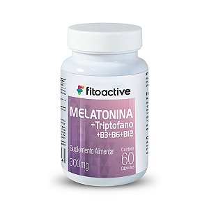 Melatonina Triptofano e Vitaminas 300 mg 60 Capsulas Fitoactive