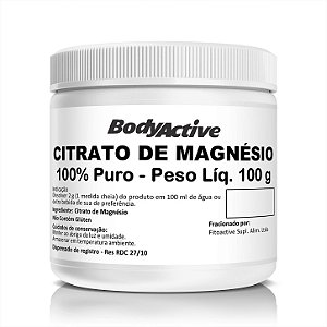 Citrato De Magnésio 100g Bodyactive
