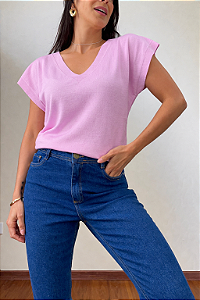 Blusa de tricô Lika Rosa
