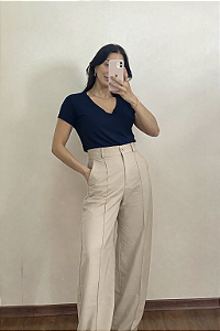 Calça de Alfaiataria Fabi Bege