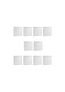 Painel Placa Led Quadrado Sobrepor 18w Kit C/10 Pç 6500k Br