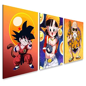 Kit 3 Quadros decorativos Dragon Ball