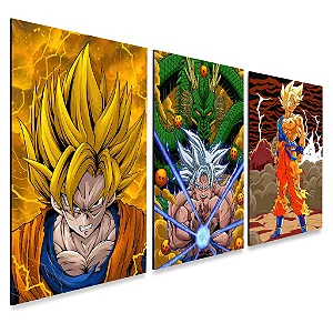 Kit 3 Quadros decorativos Dragon Ball - 01