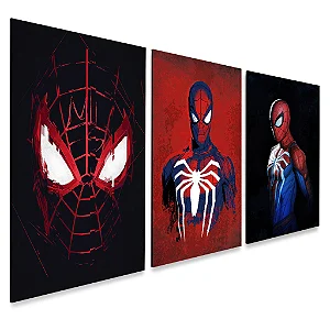 Kit 3 Quadros decorativos Spider man